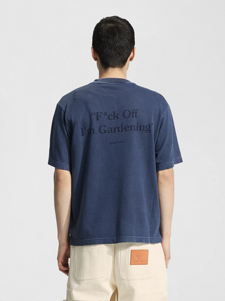 Distressed "F*ck Off I'm Gardening" T-shirt - Washed Midnight Blue