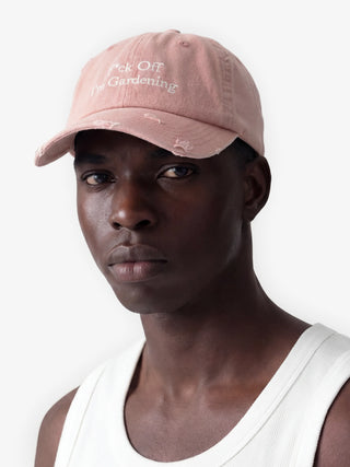 Distressed “F*ck Off I'm Gardening” Cap - Faded Pink