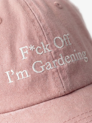 Distressed “F*ck Off I'm Gardening” Cap - Faded Pink