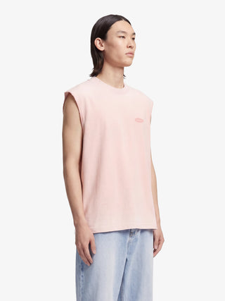 Distressed “F*ck Off I'm Gardening” Sleeveless T-shirt - Strawberry Milkshake Pink