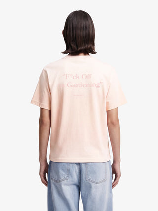 Distressed “F*ck Off I'm Gardening” T-shirt - Strawberry Milkshake Pink