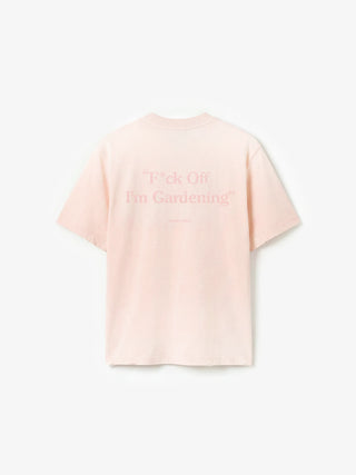 Distressed “F*ck Off I'm Gardening” T-shirt - Strawberry Milkshake Pink