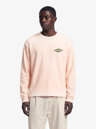 Distressed Leaf Longsleeve - Strawberry Milkshake Pink