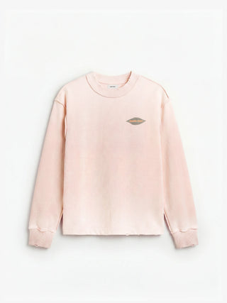 Distressed Leaf Longsleeve - Strawberry Milkshake Pink