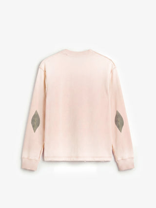 Distressed Leaf Longsleeve - Strawberry Milkshake Pink