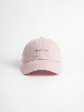 Distressed Script Logo Cap - Strawberry Milkshake Pink