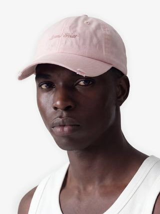 Distressed Script Logo Cap - Strawberry Milkshake Pink