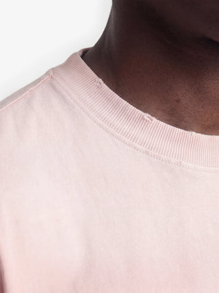 Distressed Big Lemon Outline T-shirt - Strawberry Milkshake Pink
