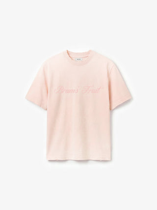 Distressed Script Logo T-shirt - Strawberry Milkshake Pink