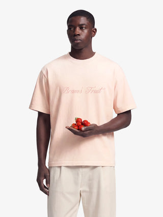 Distressed Script Logo T-shirt - Strawberry Milkshake Pink