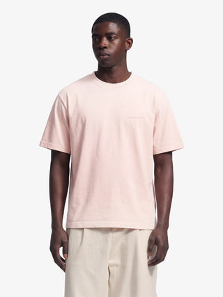 Distressed Big Lemon Outline T-shirt - Strawberry Milkshake Pink
