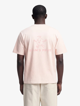 Distressed Big Lemon Outline T-shirt - Strawberry Milkshake Pink