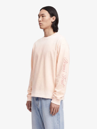 Distressed Script Logo Longsleeve - Strawberry Milkshake Pink