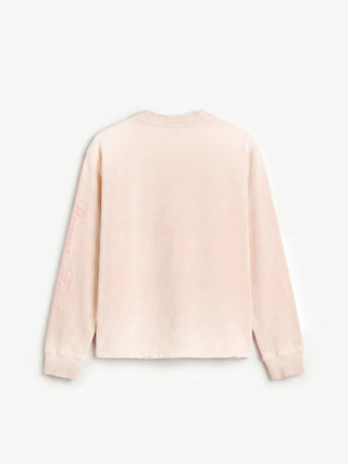 Distressed Script Logo Longsleeve - Strawberry Milkshake Pink