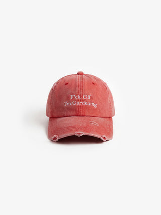 ''F*ck Off I’m Gardening'' Cap Distressed - Red