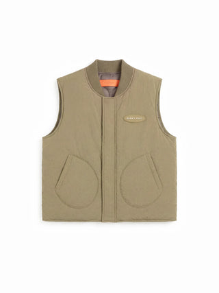 Reversible Padded Vest - Olive Green