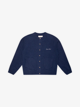 Script Logo Button-up Knit - Navy
