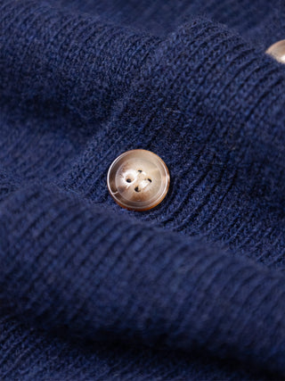 Script Logo Button-up Knit - Navy