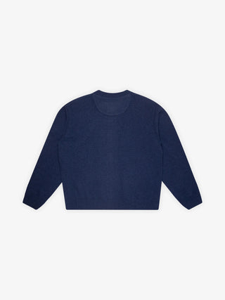 Script Logo Button-up Knit - Navy