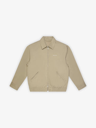 Script Logo Distressed Jacket - Olive Green