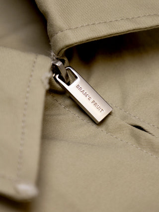 Script Logo Distressed Jacket - Olive Green