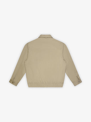Script Logo Distressed Jacket - Olive Green