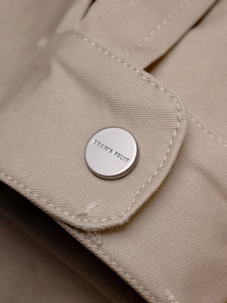 Script Logo Distressed Jacket - Sand