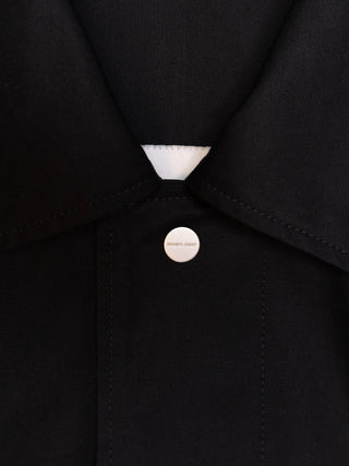 Script Logo Distressed Trench Coat - Black