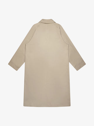Script Logo Distressed Trench Coat - Olive Green