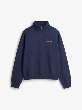 Script Logo Quarter Zip - Midnight Blue