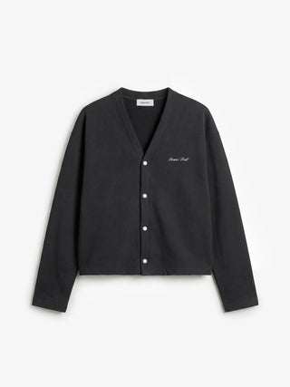 Script Logo Cardigan Sweat - Shadow Black