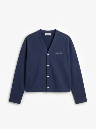 Script Logo Cardigan Sweat - Midnight Blue