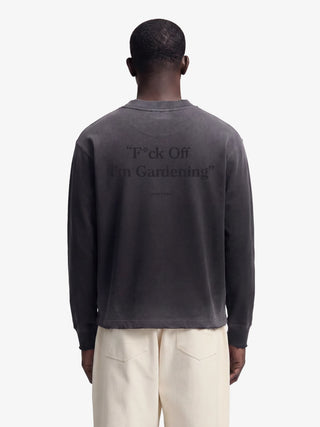 Distressed “F*ck Off I'm Gardening” Longsleeve - Shadow Black