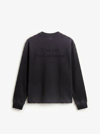 Distressed “F*ck Off I'm Gardening” Longsleeve - Shadow Black