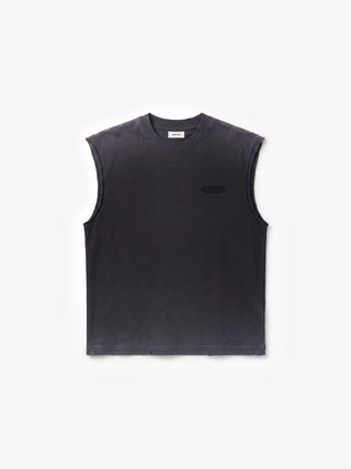Distressed “F*ck Off I'm Gardening” Sleeveless T-shirt - Shadow Black