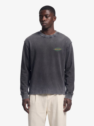 Distressed Leaf Longsleeve - Shadow Black