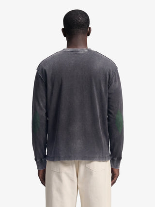 Distressed Leaf Longsleeve - Shadow Black