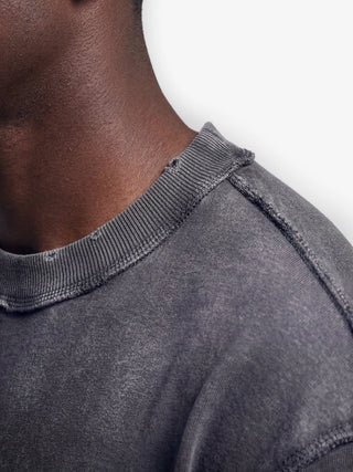 Distressed Leaf Longsleeve - Shadow Black
