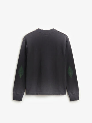 Distressed Leaf Longsleeve - Shadow Black