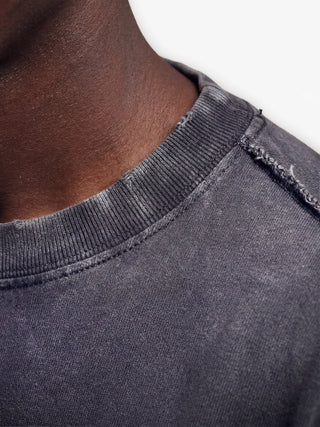 Distressed Leaf T-shirt - Shadow Black