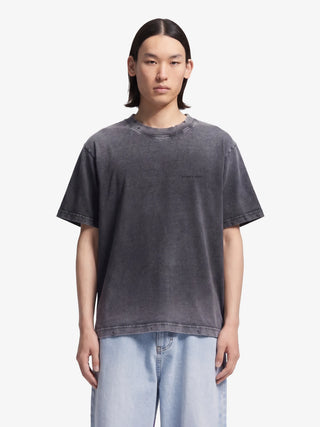 Distressed Big Lemon Outline T-shirt - Shadow Black