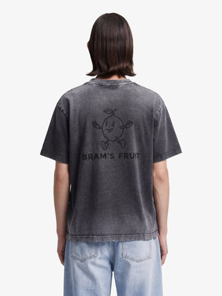 Distressed Big Lemon Outline T-shirt - Shadow Black