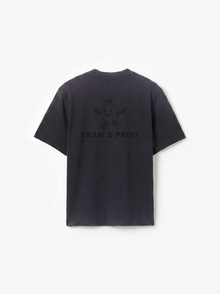 Distressed Big Lemon Outline T-shirt - Shadow Black