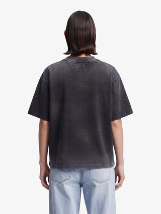 Distressed Script Logo T-shirt - Shadow Black