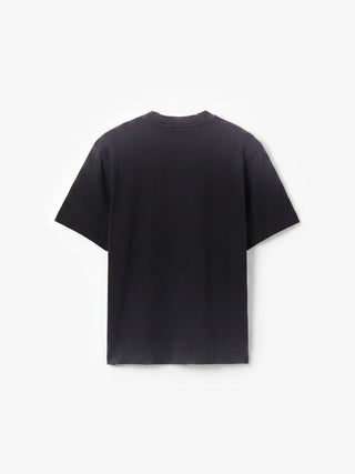 Distressed Script Logo T-shirt - Shadow Black