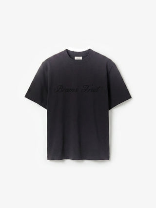 Distressed Script Logo T-shirt - Shadow Black