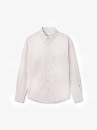Striped Oxford Shirt distressed Longsleeve  - Sand