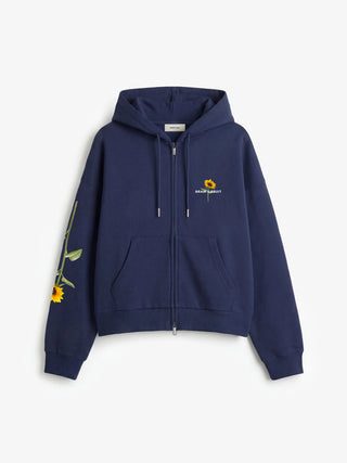 Sunflower Zipper Hoodie - Midnight Blue