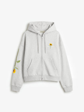 Sunflower Zipper Hoodie - Natural Melange