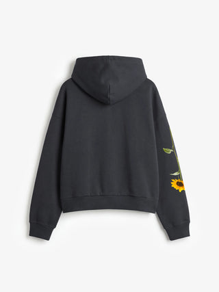 Sunflower Zipper Hoodie - Shadow Black